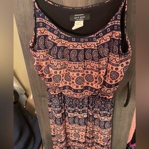Maxi dress, orange-ish and navy designs. New condition